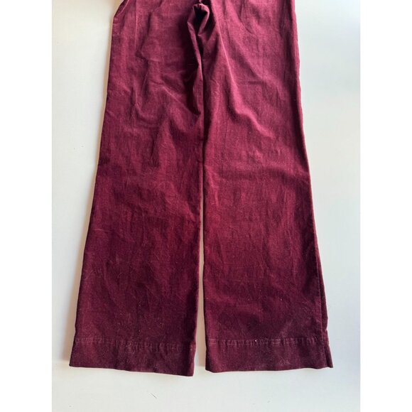 PILCRO Dark Purple Cotton Corduroy Belted Boot Leg Overalls Jumpsuit, Size 2 - Picture 10 of 14